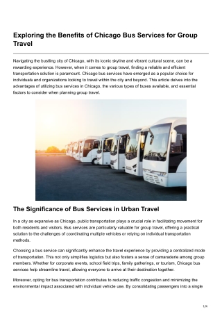 exploring the benefits of chicago bus services