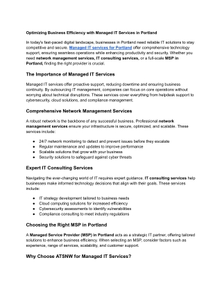 optimizing business efficiency with managed