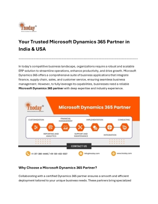 your trusted microsoft dynamics 365 partner
