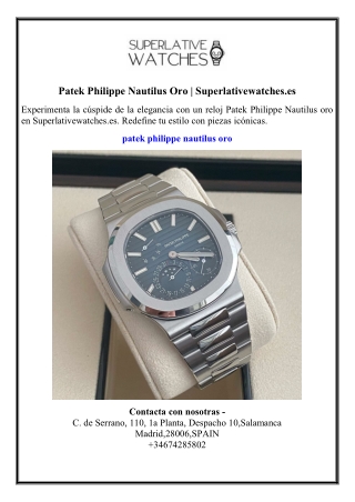 Patek Philippe Nautilus Oro  Superlativewatches.es