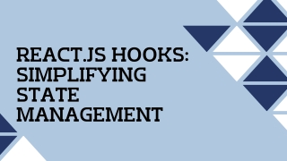 react js hooks simplifying state management
