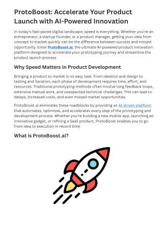 ProtoBoost Accelerate Your Product Launch with AI-Powered Innovation