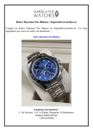 Rolex Daytona Oro Blanco  Superlativewatches.es