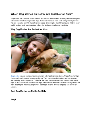 Which Dog Movies on Netflix Are Suitable for Kids