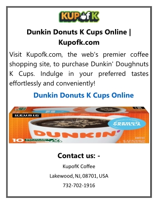 Dunkin Donuts K Cups Online  Kupofk