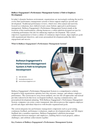 Bullseye Engagement’s Performance Management System A Path to Employee Development