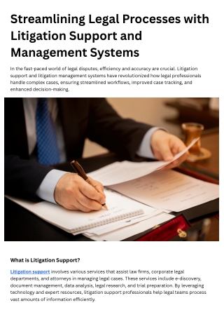 streamlining legal processes with litigation