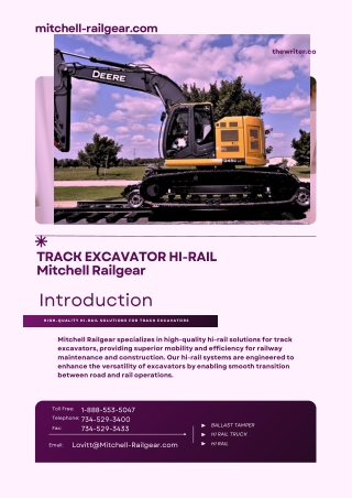 TRACK EXCAVATOR HI-RAIL Mitchell Railgear