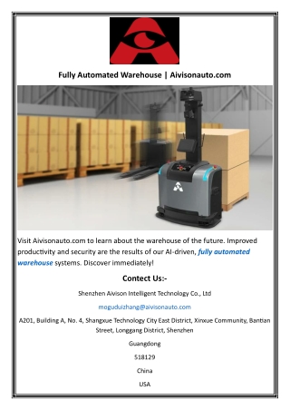fully automated warehouse aivisonauto com