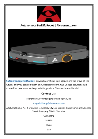 autonomous forklift robot aivisonauto com
