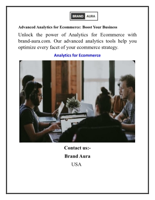 Advanced Analytics for Ecommerce Boost Your Business