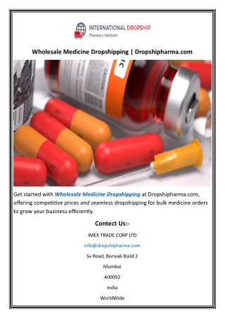 Wholesale Medicine Dropshipping Dropshipharma