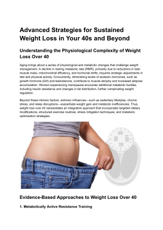 advanced strategies for sustained weight loss