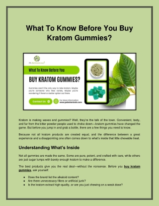 What To Know Before You Buy Kratom Gummies?