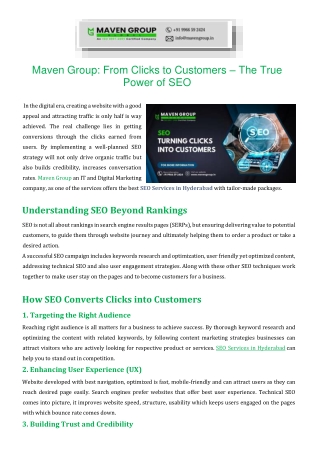 maven group from clicks to customers the true
