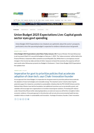 Union Budget 2025 Expectation live Update