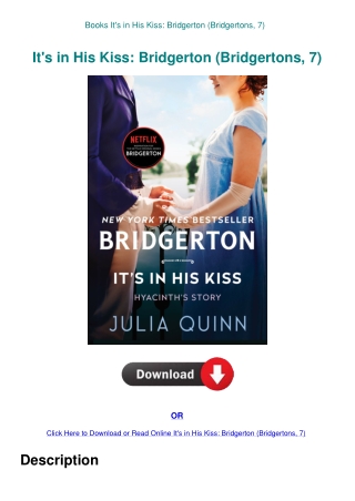 Books It's in His Kiss Bridgerton (Bridgertons  7)