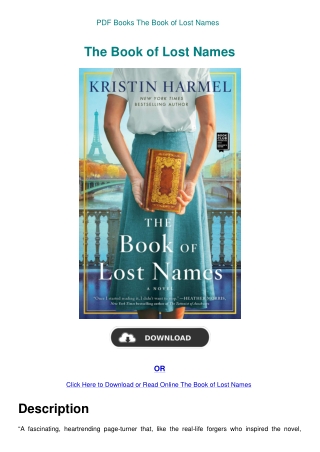 PDF Books The Book of Lost Names