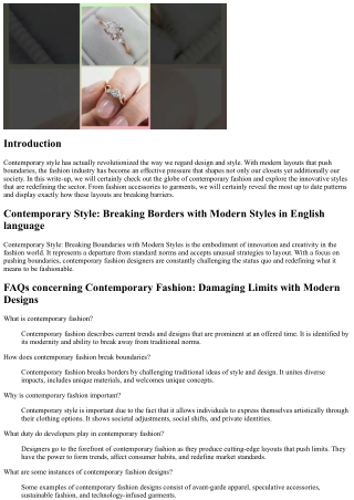 Contemporary Fashion: Damaging Boundaries with Modern Layouts