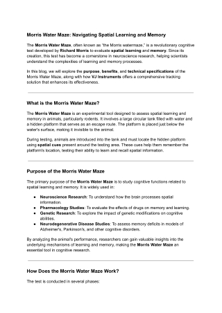 morris water maze navigating spatial learning