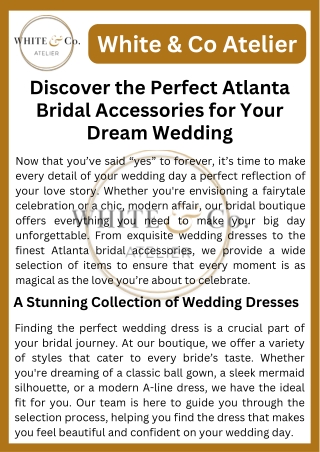 Discover the Perfect Atlanta Bridal Accessories for Your Dream Wedding