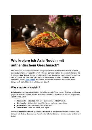 Post 6 _ Wie kreiere ich Asia Nudeln mit authentischem Geschmack