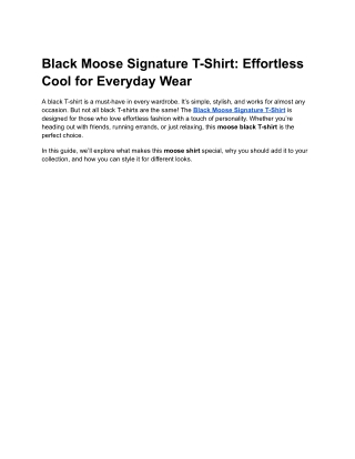 Black Moose Signature T-Shirt_ Effortless Cool for Everyday Wear