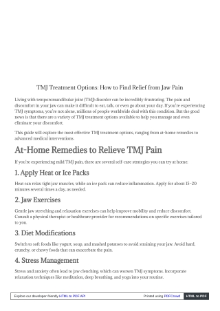 tmj treatment options how to find relief from