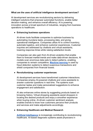 what are the uses of artificial intelligence