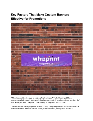 key factors that make custom banners effective