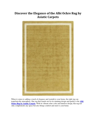 Albi Ochre Rug by Asiatic Carpets