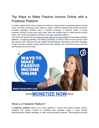 top ways to make passive income online with