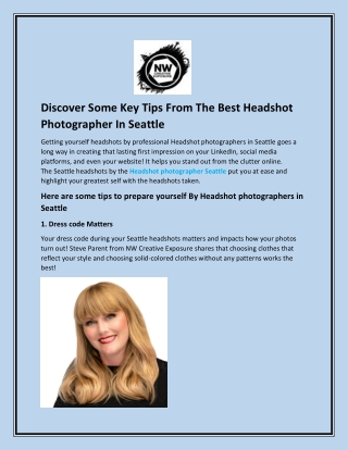 Discover Some Key Tips From The Best Headshot Photographer In Seattle