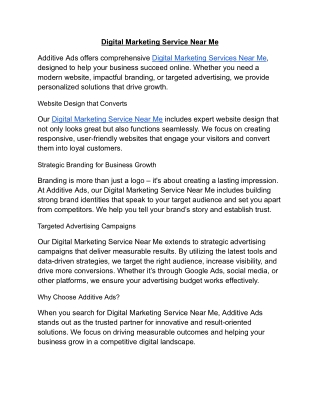 digital marketing service near me