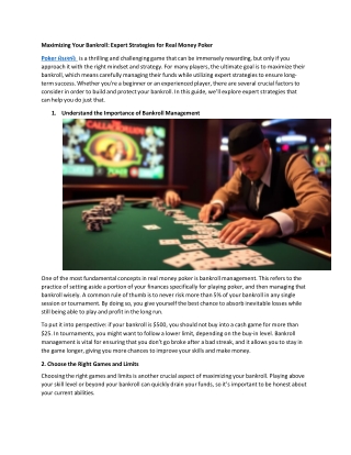 maximizing your bankroll expert strategies