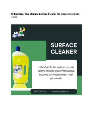 mr spotless the ultimate surface cleaner