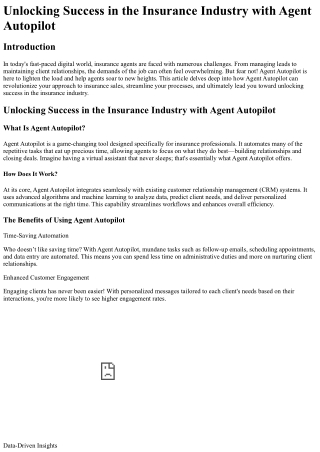 unlocking success in the insurance industry with