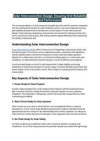 Solar Interconnection Design_ Ensuring Grid Reliability and Performance