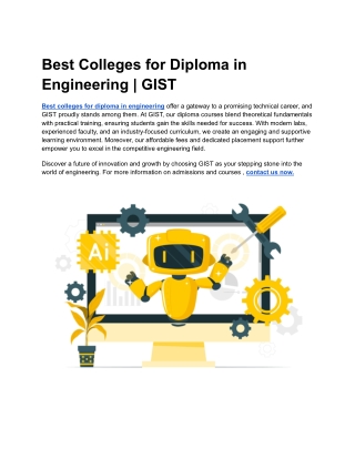 best colleges for diploma in engineering gist