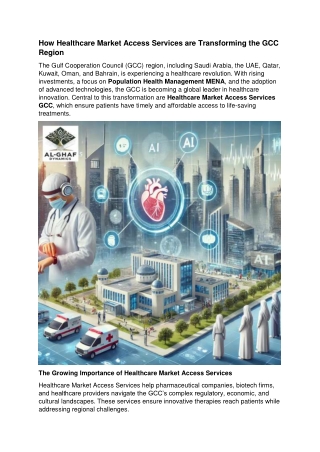 How Healthcare Market Access Services are Transforming the GCC Region