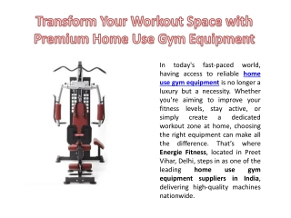 transform your workout space with premium home use gym equipment