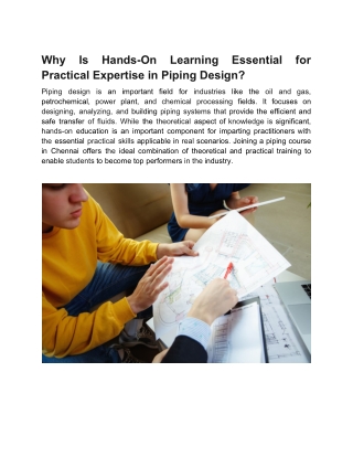 why is hands on learning essential for practical