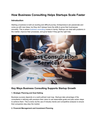 How Business Consulting Helps Startups Scale Faster