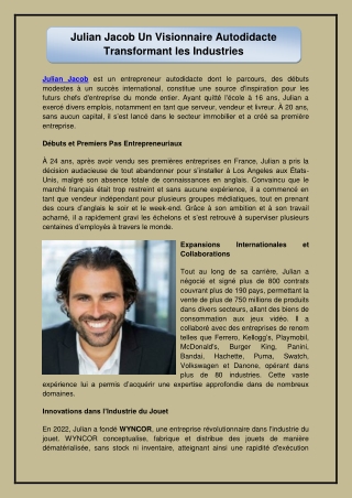 Julian Jacob Un Visionnaire Autodidacte Transformant les Industries