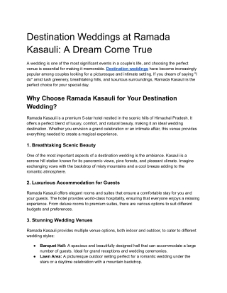 Destination Weddings at Ramada Kasauli_ A Dream Come True