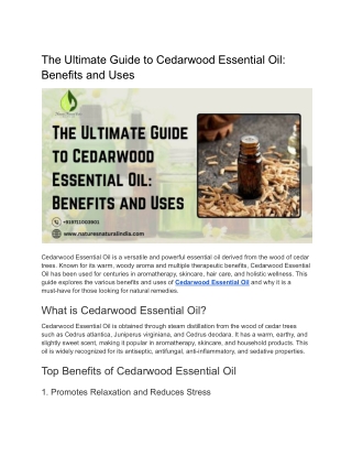 The Ultimate Guide to Cedarwood Essential Oil_ Benefits and Uses