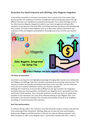 Streamline Your Business with Zoho Inventory and Magento Integration