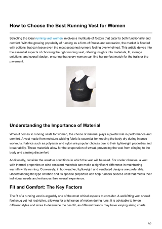 How to Choose the Best Running Vest for Women