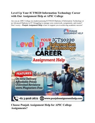 level up your ict50220 information technology