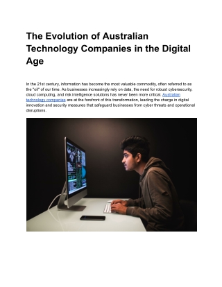 The Evolution of Australian Technology Companies in the Digital Age